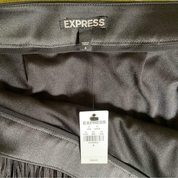 NWT Express fringe mini skirt black side zip lined size 4 small - Picture 4 of 5